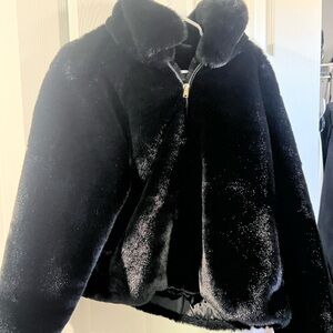 Luxurious Black Faux Fur Jacket